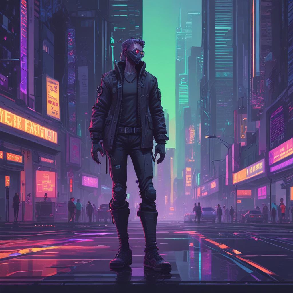 Pixel art character NFT in cyberpunk style